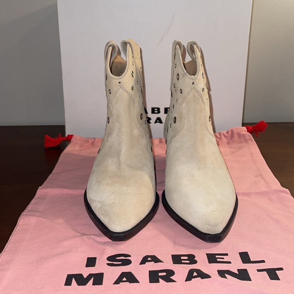 ❗️ $1000 Isabel Marant Cream Ankle Boots❗️ - Picture 2 of 7